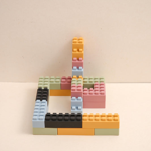 contruction lego avec le bloc de construction en sillicone