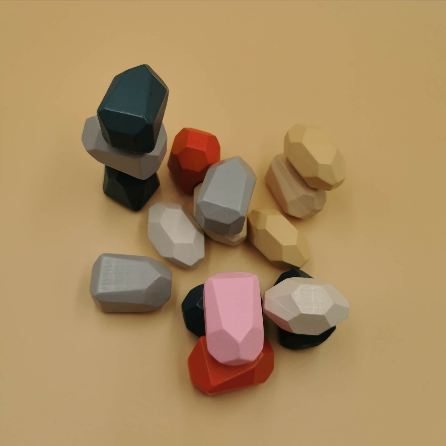 Jeu de blocs à empiler - Pierres en bois à empiler - 36pièces